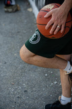 Load image into Gallery viewer, King &amp; Country Grooming workout athletic shorts made in Canada. Forest green shown here.